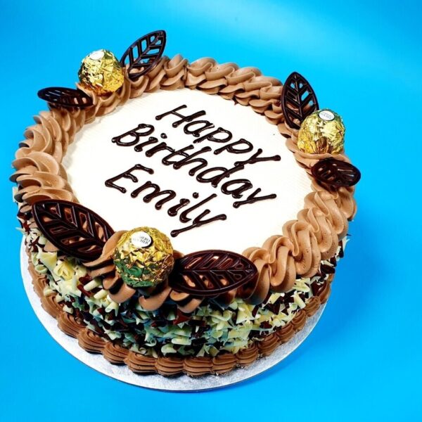 Ferrero Chocolate With Curls On Side Birthday Cake R136